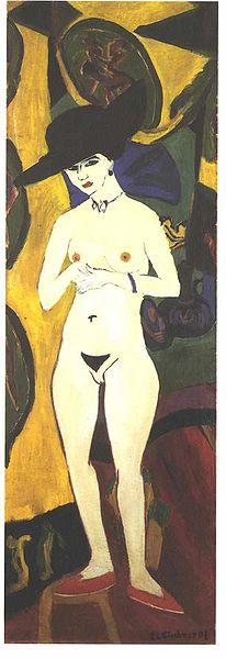 Ernst Ludwig Kirchner Female nude with black hat Germany oil painting art